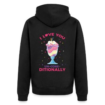 Je t’aime sans Kegel-ditionally pour Frozen - Veste à capuche bio Premium Unisexe - noir - Dos - Nico (187cm)