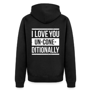I Love You Un-cone-diditional Pour Frozen Sweet Fan - Veste à capuche bio Premium Unisexe - noir - Dos - Nico (187cm)