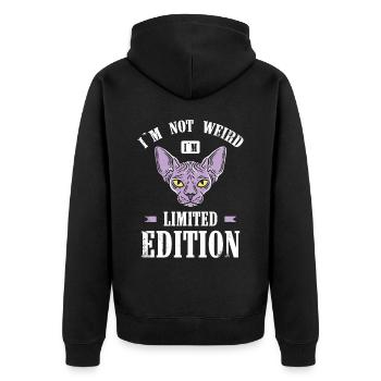 I'm not weird, I'm limited edition for - Unisex Premium Organic Zip Hoodie - black - Back - Nico (187cm)
