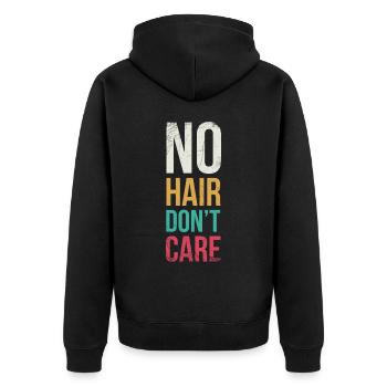 No hair is not interested in - Unisex Premium Organic Zip Hoodie - black - Back - Nico (187cm)