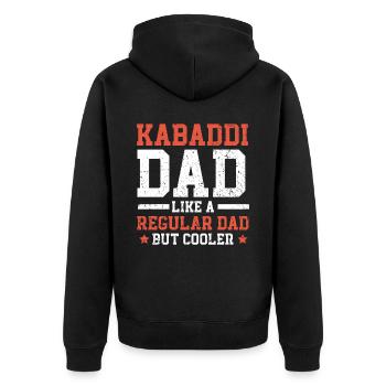 Kabaddi Dad Indian Team Sport Raider Fathers Day - Unisex Premium Organic Zip Hoodie - black - Back - Nico (187cm)