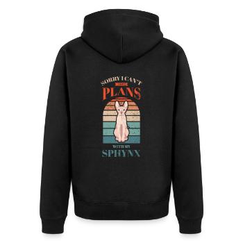 Sorry, I Can't Plan With My - Unisex Premium Organic Zip Hoodie - black - Back - Nico (187cm)