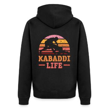 Kabaddi Life Indian Game Team Sport Raider - Unisex Premium Organic Zip Hoodie - black - Back - Nico (187cm)