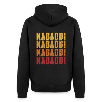Retro Kabaddi Indian Game Team Sport Raider - Unisex Premium Organic Zip Hoodie - black - Back - Nico (187cm)