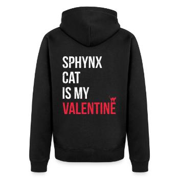 Sphynx-katze Ist Mein Valentinsgruß-entwurf Für - Unisex Premium Bio Zip Hoodie - Schwarz - Hinten - Nico (187cm)