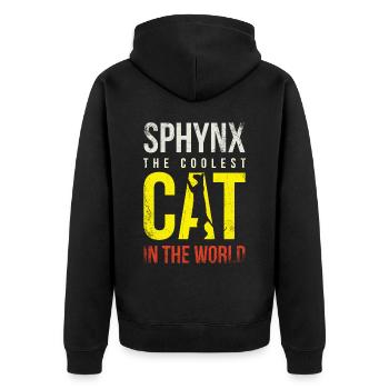 Sphynx Die Coolste Katze Der Welt Für Sphynx Cat - Unisex Premium Bio Zip Hoodie - Schwarz - Hinten - Nico (187cm)