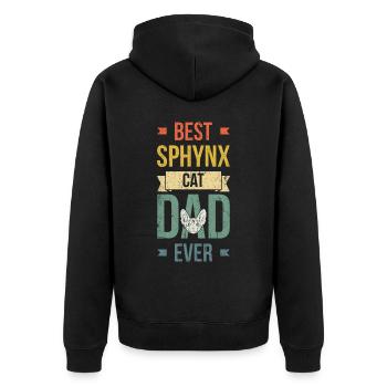 Bester Sphynx-katzenvater Aller Zeiten Design Für - Unisex Premium Bio Zip Hoodie - Schwarz - Hinten - Nico (187cm)