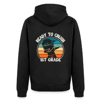 Les enseignants de première année retournent à l’école - Veste à capuche bio Premium Unisexe - noir - Dos - Nico (187cm)
