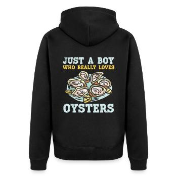 Juste un garçon qui aime vraiment les huîtres amateurs de fruits de mer - Veste à capuche bio Premium Unisexe - noir - Dos - Nico (187cm)