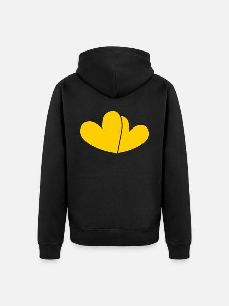 Two Yellow Hearts - Unisex Premium Organic Zip Hoodie - black