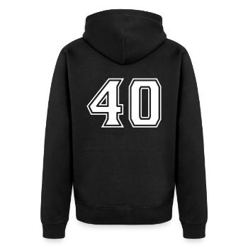Numéro 40 Blanc - Veste à capuche bio Premium Unisexe - noir - Dos - Nico (187cm)
