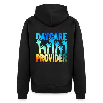 Childcare Daycare Provider Teacher - Unisex Premium Organic Zip Hoodie - black - Back - Nico (187cm)