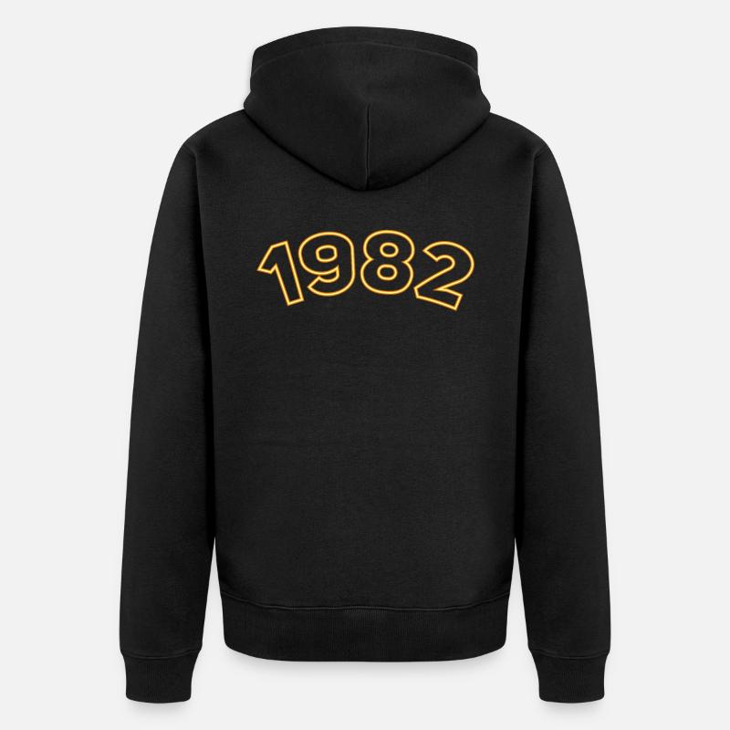 1982 Année Jaune - Veste à capuche bio Premium Unisexe - noir