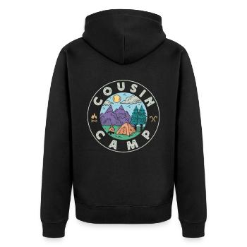 Cousin Camp, Camping en plein air - Veste à capuche bio Premium Unisexe - noir - Dos - Nico (187cm)