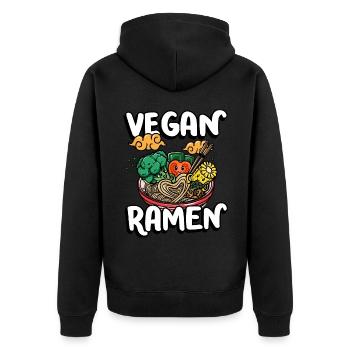 Ramen végétalien | Chemise amateur de ramen | - Veste à capuche bio Premium Unisexe - noir - Dos - Nico (187cm)