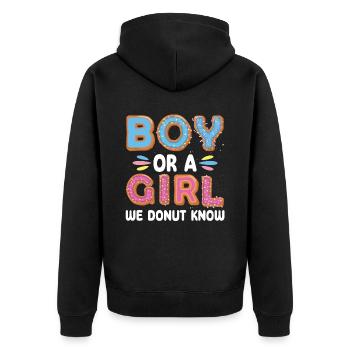 Garçon ou fille que nous connaissons - Veste à capuche bio Premium Unisexe - noir - Dos - Nico (187cm)