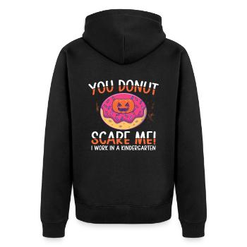 She Donut Scare Me Kindergarten travail | Beignet - Veste à capuche bio Premium Unisexe - noir - Dos - Nico (187cm)