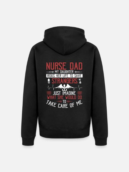 Cadeau d’infirmière Papa - Veste à capuche bio Premium Unisexe - noir