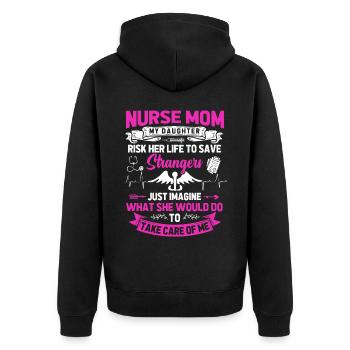 Infirmière Maman - Veste à capuche bio Premium Unisexe - noir - Dos - Nico (187cm)