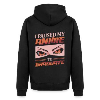 J’ai mis en pause mon anime pour obtenir mon diplôme | Anime Lover | - Veste à capuche bio Premium Unisexe - noir - Dos - Nico (187cm)