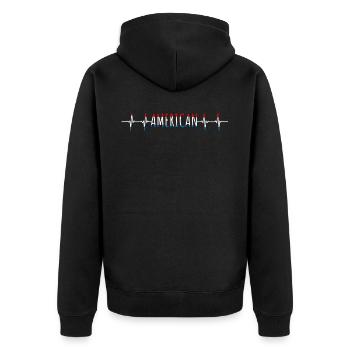Amerika, Amerikanisches Patriot-Sternenbanner - Unisex Premium Bio Zip Hoodie - Schwarz - Hinten - Nico (187cm)