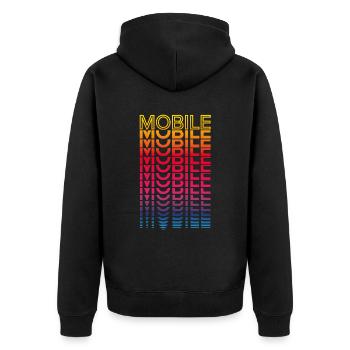 Retro Nostalgic USA City - Rainbow Mobile - Veste à capuche bio Premium Unisexe - noir - Dos - Nico (187cm)