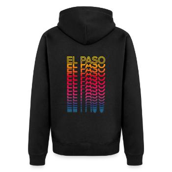 Retro Nostalgic USA City - Rainbow El Paso - Veste à capuche bio Premium Unisexe - noir - Dos - Nico (187cm)