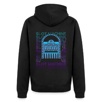 Slot Machine Casino Retro - Unisex Premium Organic Zip Hoodie - black - Back - Nico (187cm)