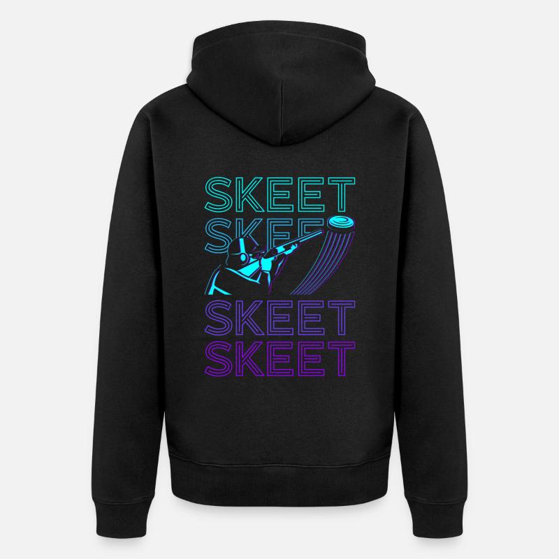 Skeet Retro - Unisex Premium Bio Zip Hoodie - Schwarz