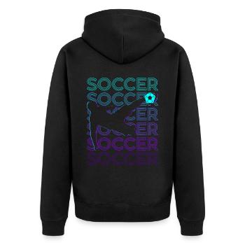 Joueur de football Rétro - Veste à capuche bio Premium Unisexe - noir - Dos - Nico (187cm)