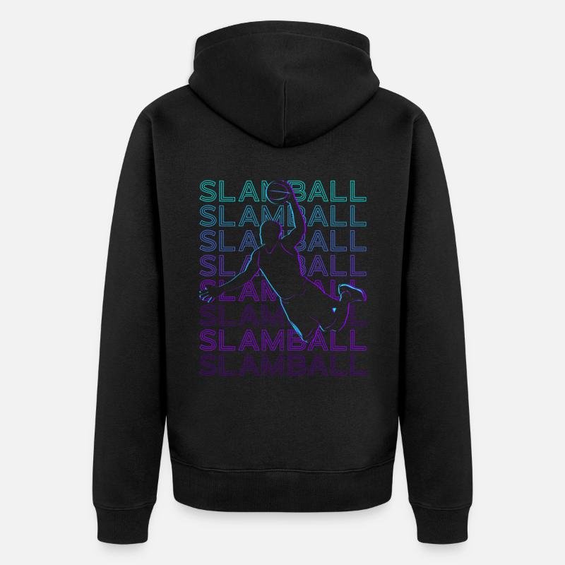 Joueur de Slamball Rétro - Veste à capuche bio Premium Unisexe - noir