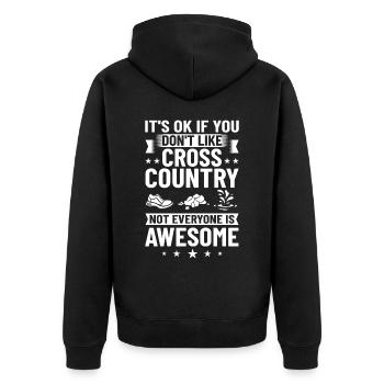 Cross Country Running Crosslauf Geländelauf Laufen - Unisex Premium Bio Zip Hoodie - Schwarz - Hinten - Nico (187cm)