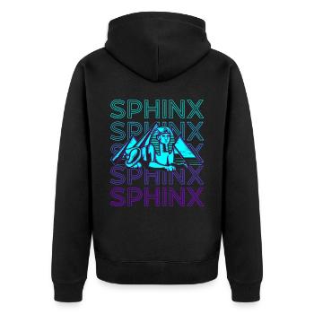 Sphinx Ägyptische Satue Große Sphinx von Gizeh Ret - Unisex Premium Bio Zip Hoodie - Schwarz - Hinten - Nico (187cm)