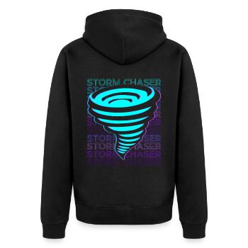 Storm Chaser Storm Chasing Storm Hunter Retro - Unisex Premium Organic Zip Hoodie - black - Back - Nico (187cm)