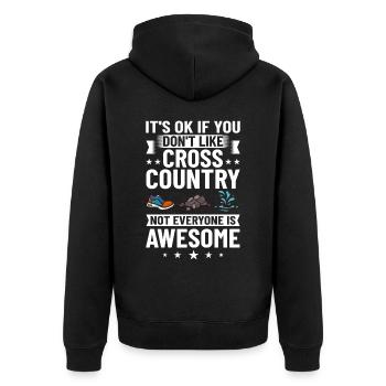 Cross Country Running Crosslauf Geländelauf Laufen - Unisex Premium Bio Zip Hoodie - Schwarz - Hinten - Nico (187cm)