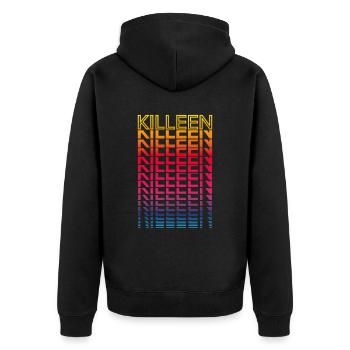 Retro Nostalgic USA City - Rainbow Killeen - Veste à capuche bio Premium Unisexe - noir - Dos - Nico (187cm)