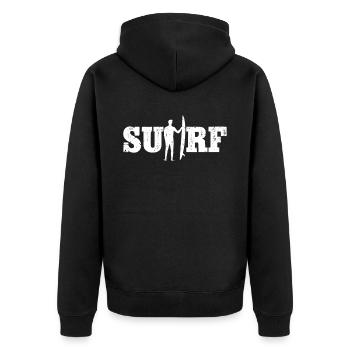 Surfing Surf Surfer - Unisex Premium Organic Zip Hoodie - black - Back - Nico (187cm)