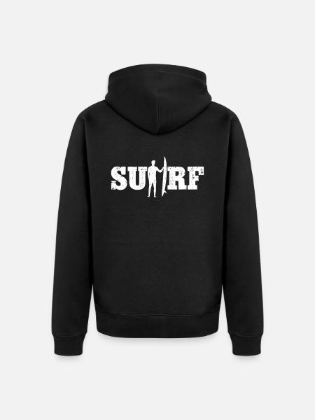 Surfing Surf Surfer - Unisex Premium Organic Zip Hoodie - black