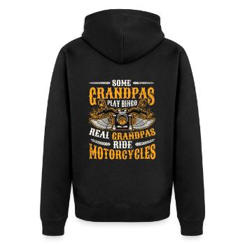 Einige Opas spielen Bingo richtige fahren Motorrad - Unisex Premium Bio Zip Hoodie - Schwarz - Hinten - Nico (187cm)