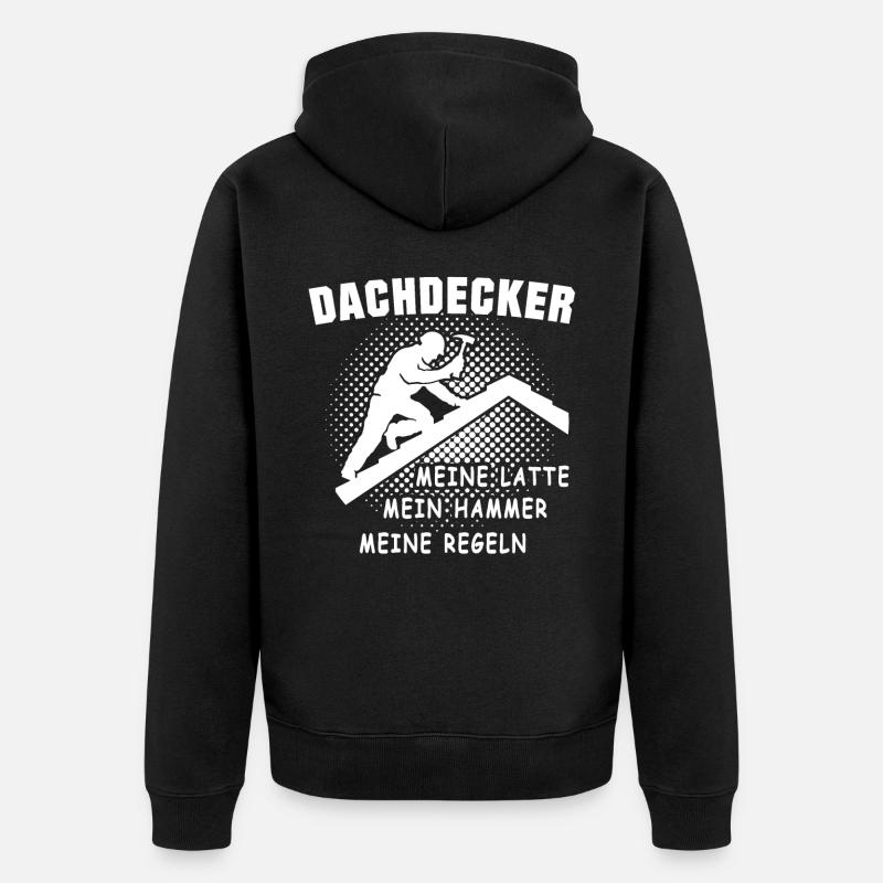 Dachdecker - Unisex Premium Bio Zip Hoodie - Schwarz