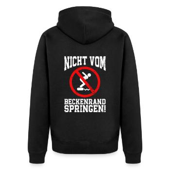 Rettungsschwimmer Bademeister Nicht Vom - Unisex Premium Bio Zip Hoodie - Schwarz - Hinten - Nico (187cm)
