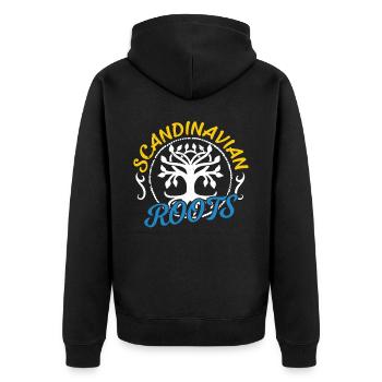 Racines scandinaves Scandinavie suédoise - Veste à capuche bio Premium Unisexe - noir - Dos - Nico (187cm)
