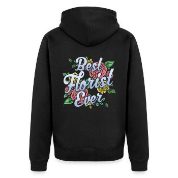 Bester Florist Aller Zeiten Blume Blumenladen - Unisex Premium Bio Zip Hoodie - Schwarz - Hinten - Nico (187cm)