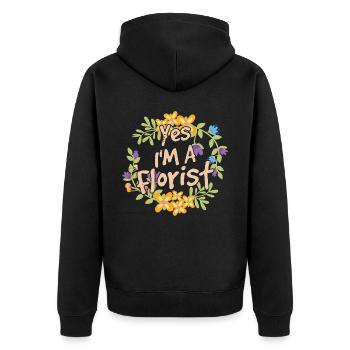 Ja Ich Bin Ein Florist Blumenladen Blume Pflanze - Unisex Premium Bio Zip Hoodie - Schwarz - Hinten - Nico (187cm)