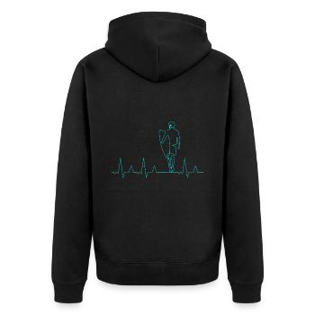 Surfing Surf Surfer - Unisex Premium Organic Zip Hoodie - black - Back - Nico (187cm)
