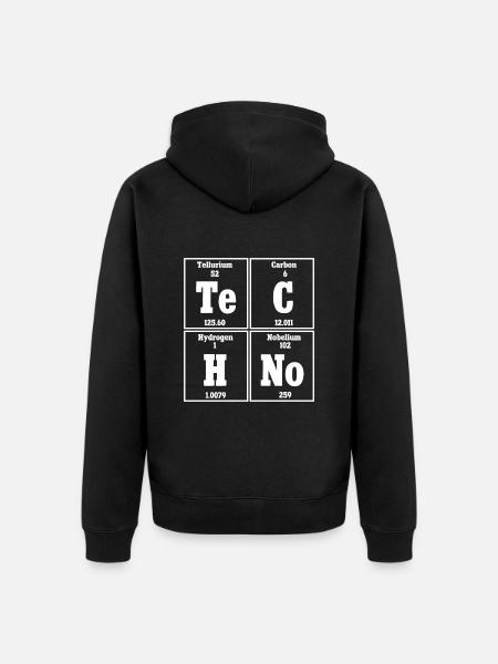 Techno Music Rave Techno Periodisk System - Premium økologisk unisex-hættejakke - sort