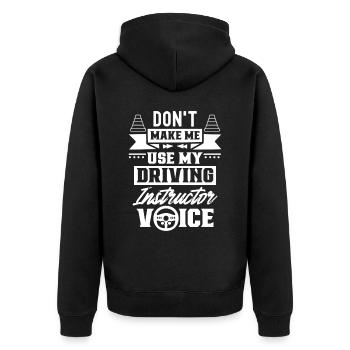 Mon instructeur de conduite Voice Driving Instructor Voice Profession - Veste à capuche bio Premium Unisexe - noir - Dos - Nico (187cm)