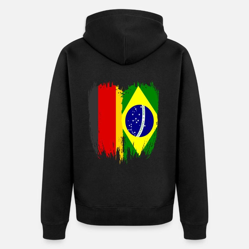 Allemagne Drapeau Brésil - Veste à capuche bio Premium Unisexe - noir
