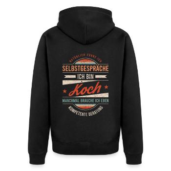 Koch Arbeitskollege Kollege Geschenk Retro - Unisex Premium Bio Zip Hoodie - Schwarz - Hinten - Nico (187cm)