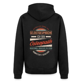 Osteopath Arbeitskollege Kollege Geschenk Retro - Unisex Premium Bio Zip Hoodie - Schwarz - Hinten - Nico (187cm)